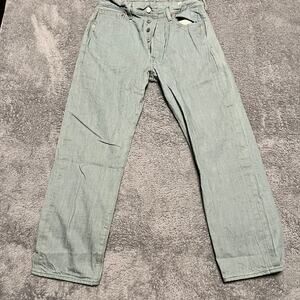 Levi’s 501 Jeans Mens 34 X30 Green Button Fly Straight Pants